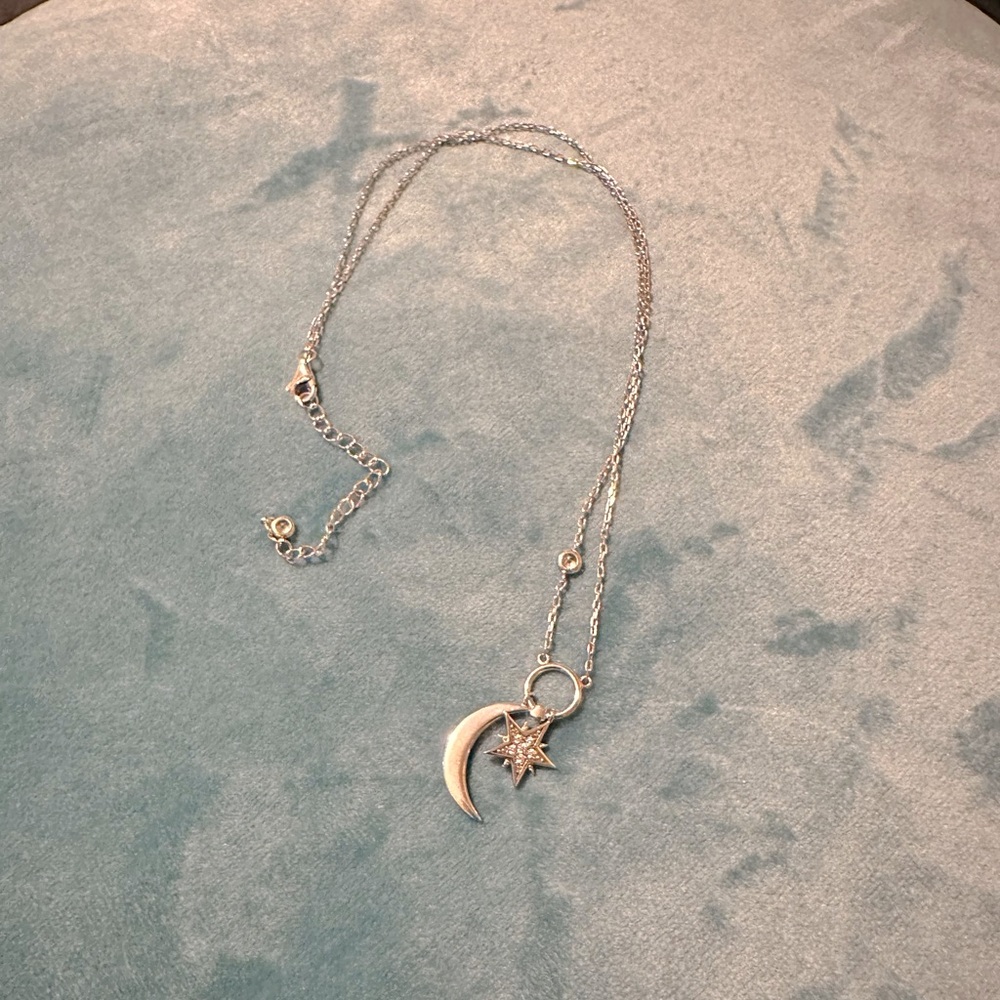 Moon at star necklace